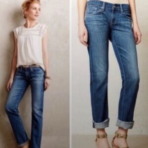 Adriano Goldschmied Tomboy crop relaxed straight leg medium wash SZ 27R